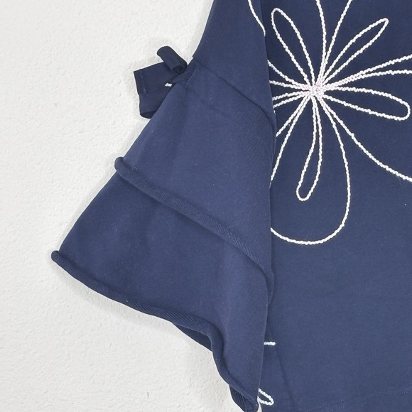 Parker Flower Embroidered Sweatshirt Womens Size M 3D Art To Wear‎ Paris Chic - Picture 3 of 9